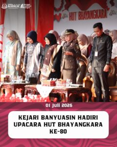 KAJARI BANYUASIN IKUTI UPACARA PERINGATAN HUT BHAYANGKARA KE-80